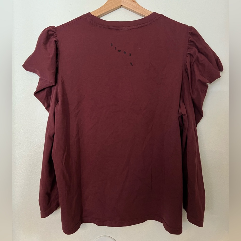 Burgundy Clare V t-shirt with embroidery eye size M - Picture 5 of 6